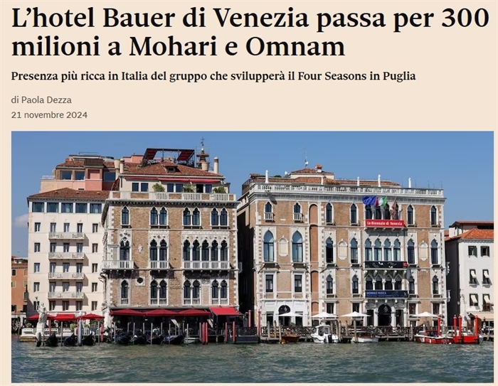 HOTEL BAUER Venezia - Anche Busani & Partners nel closing