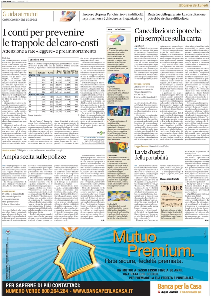 MUTUI - CANCELLAZIONE IPOTECHE