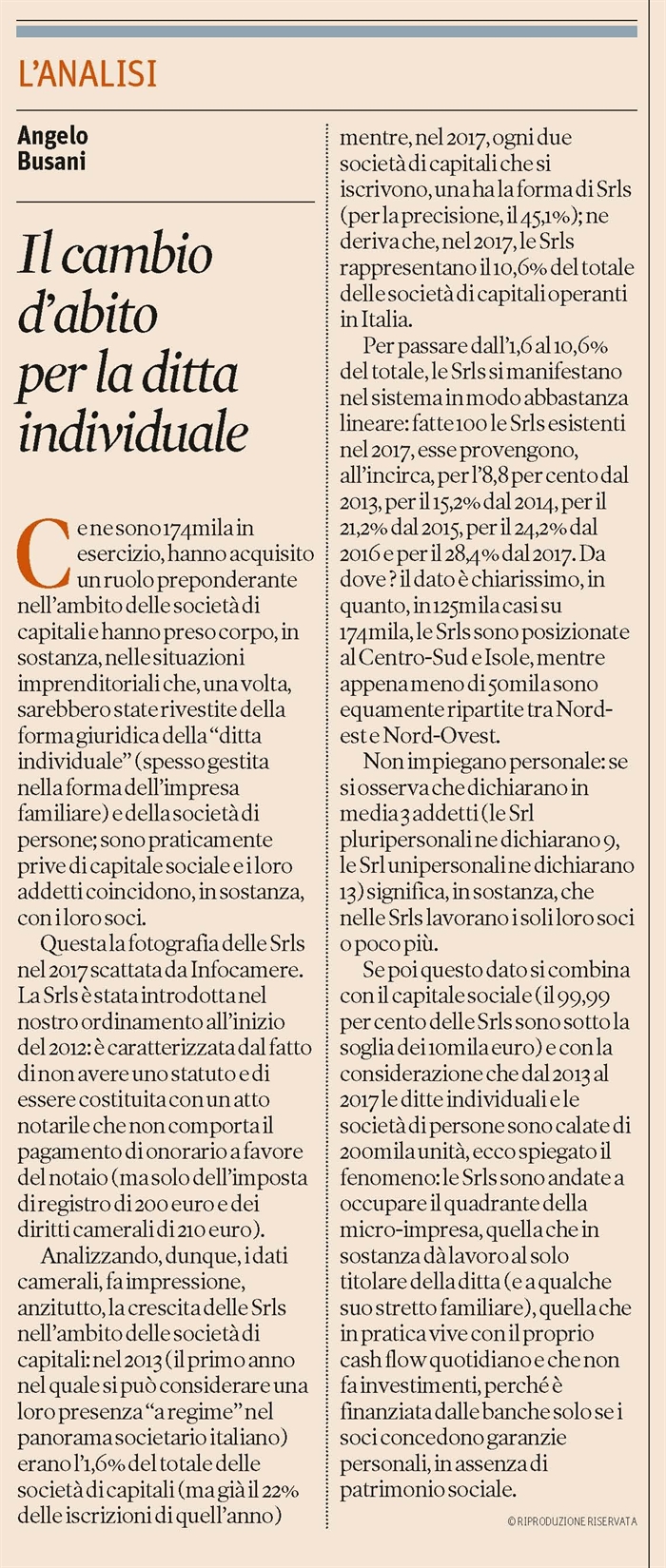 SRL SEMPLIFICATE - L'analisi del fenomeno