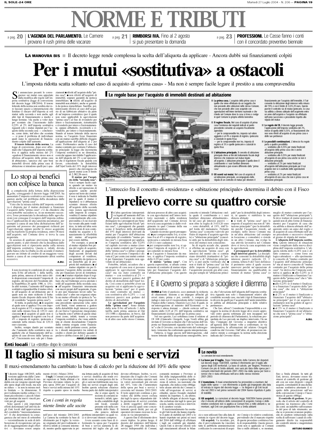 IMPOSTE - imposta sostitutiva - mutuo - aumenti 2